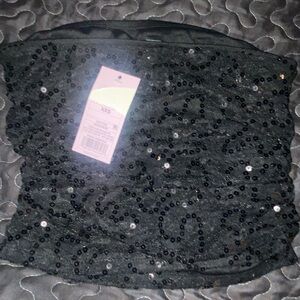 Black Sequin Tube Top XXS
